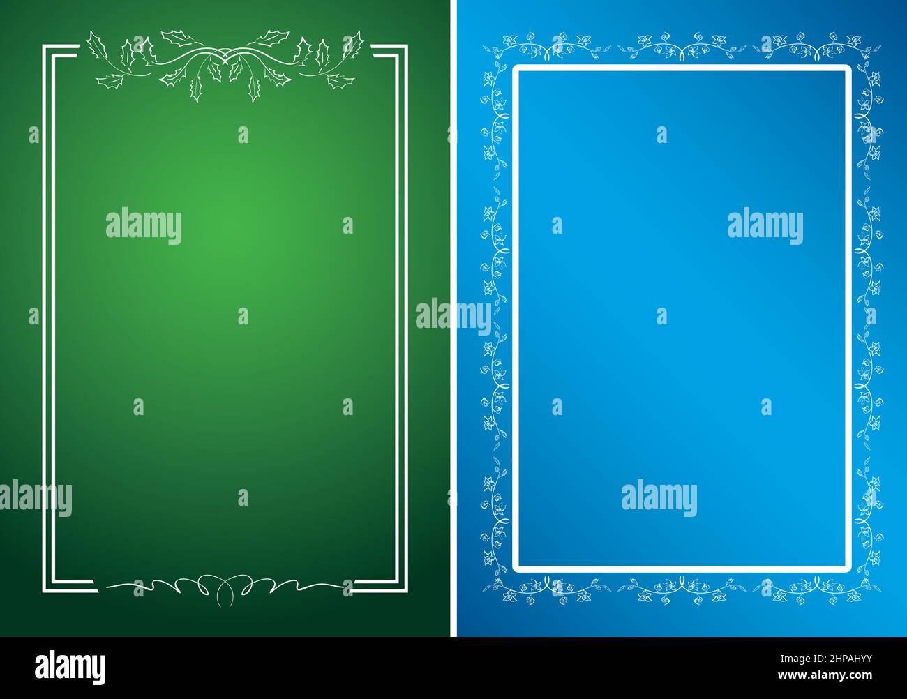 green and blue cards with white frames - vector Stock Vector