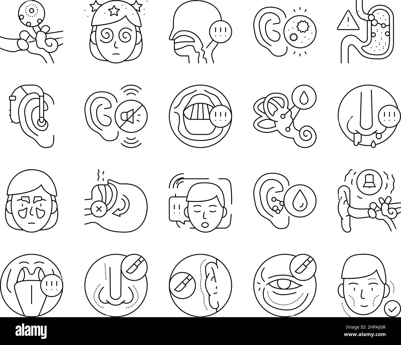Otorhinolaryngology Treatment Icons Set Vector Stock Vector Image & Art ...
