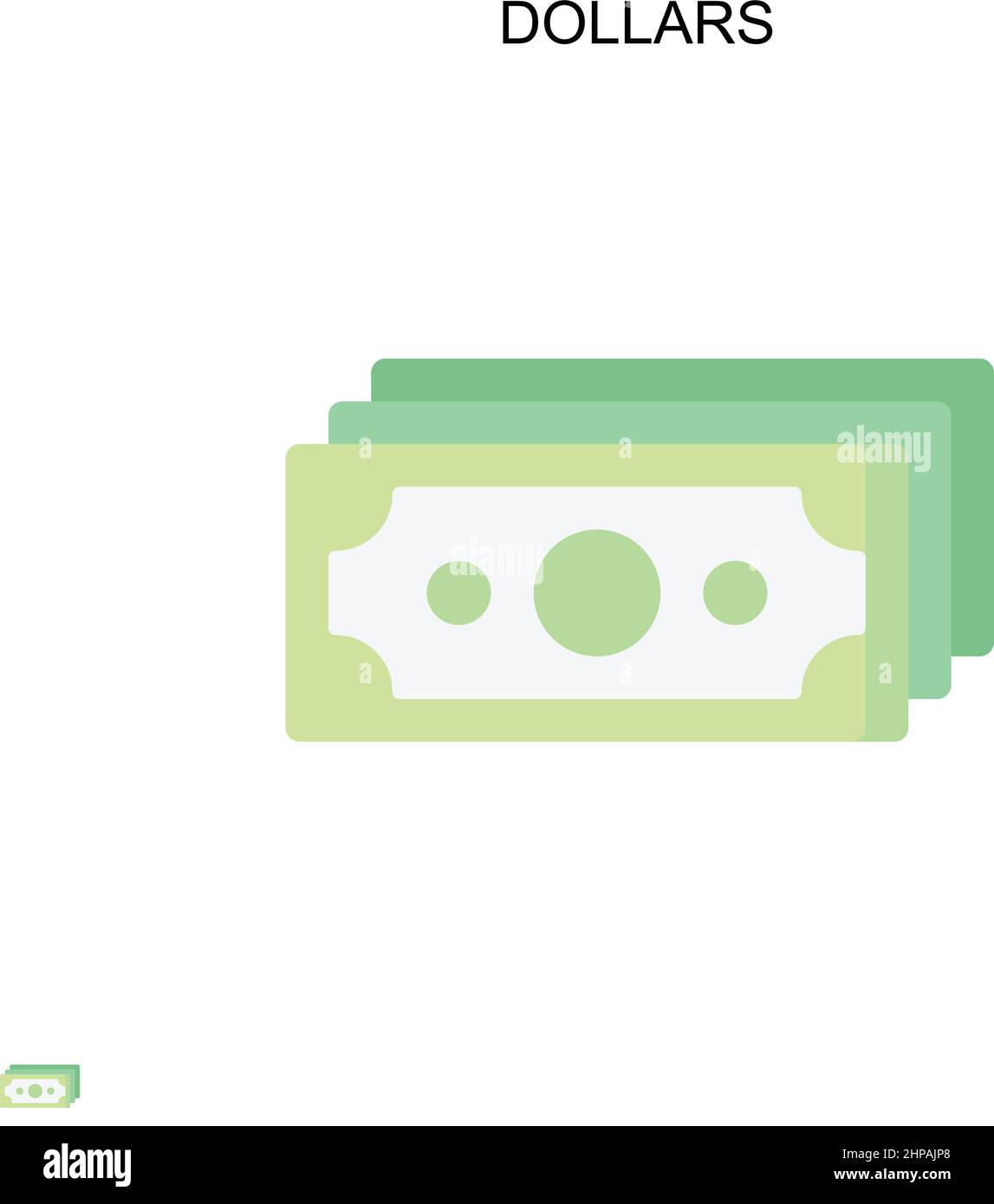 Dollars Simple vector icon. Illustration symbol design template for web mobile UI element. Stock Vector