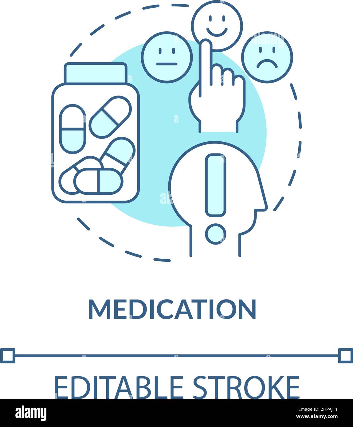 Medication turquoise concept icon Stock Vector