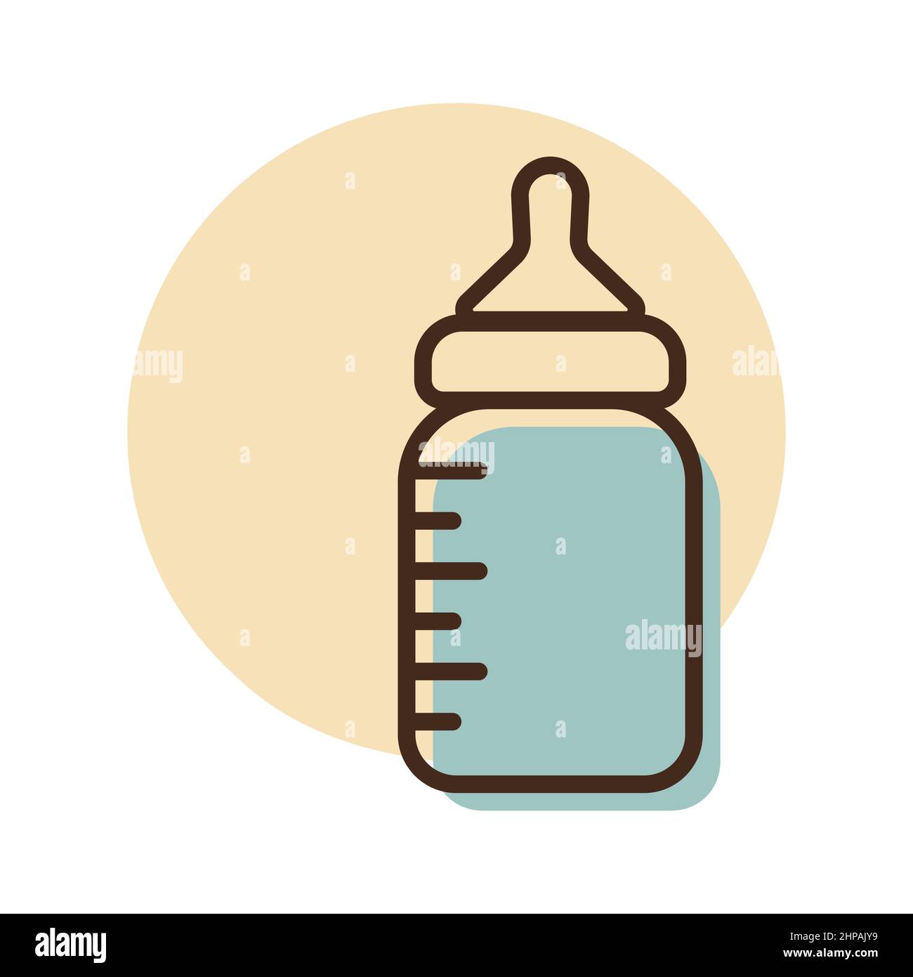 Baby feeding bottle vector icon. Graph symbol for children and newborn