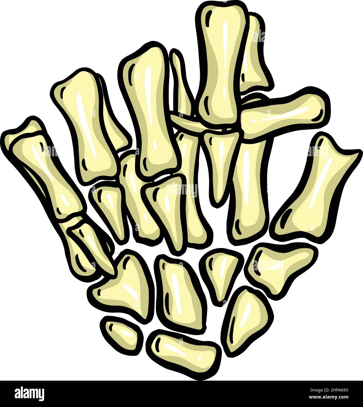 Cartoon Skeleton Hand Gesture Illustration Vector for Halloween Stock  Vector Image & Art - Alamy
