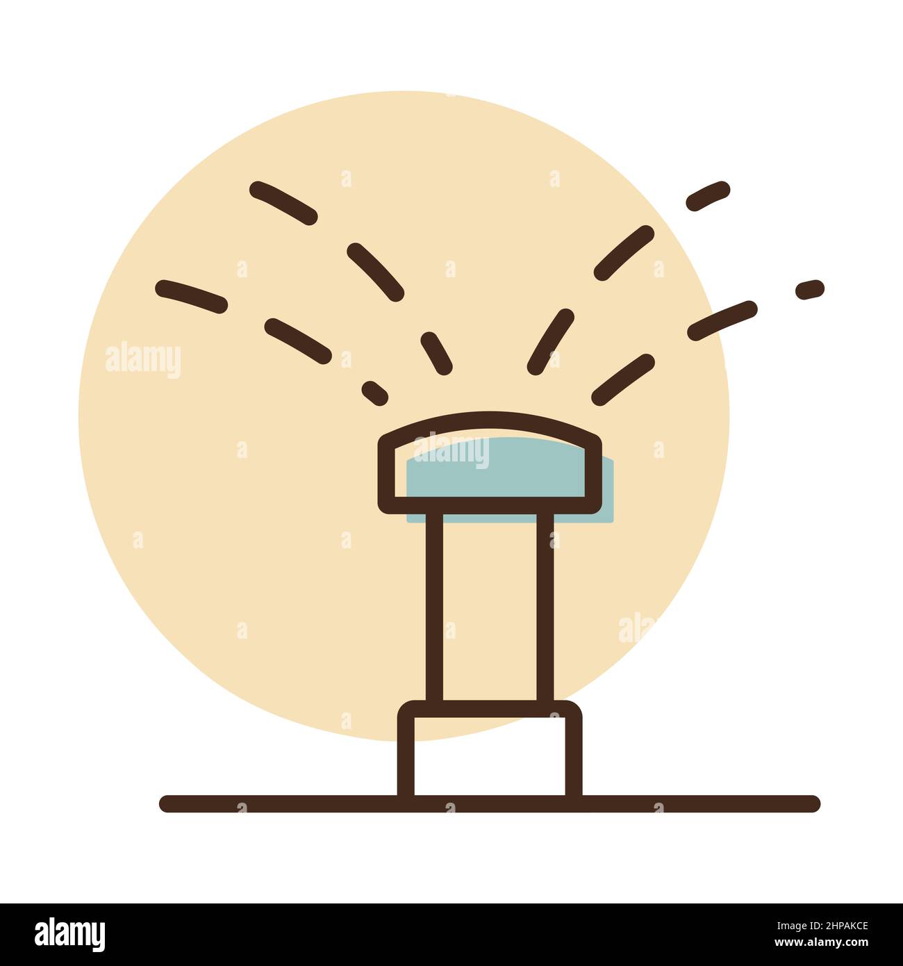 Garden automatic water sprinkler vector icon. Graph symbol for ...