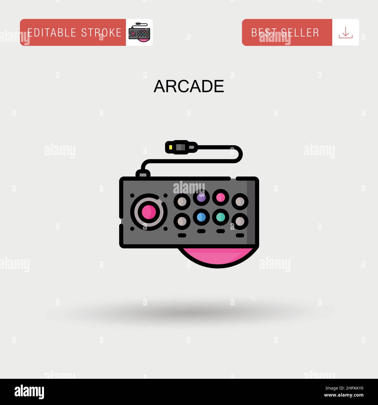 Arcade Simple vector icon. Stock Vector