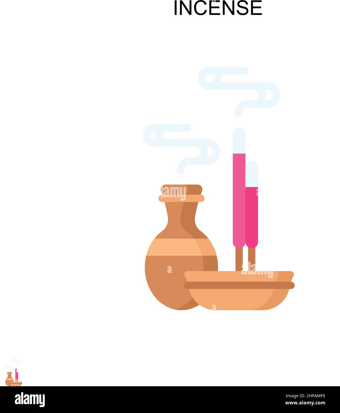 Incense Simple vector icon. Illustration symbol design template for web mobile UI element. Stock Vector