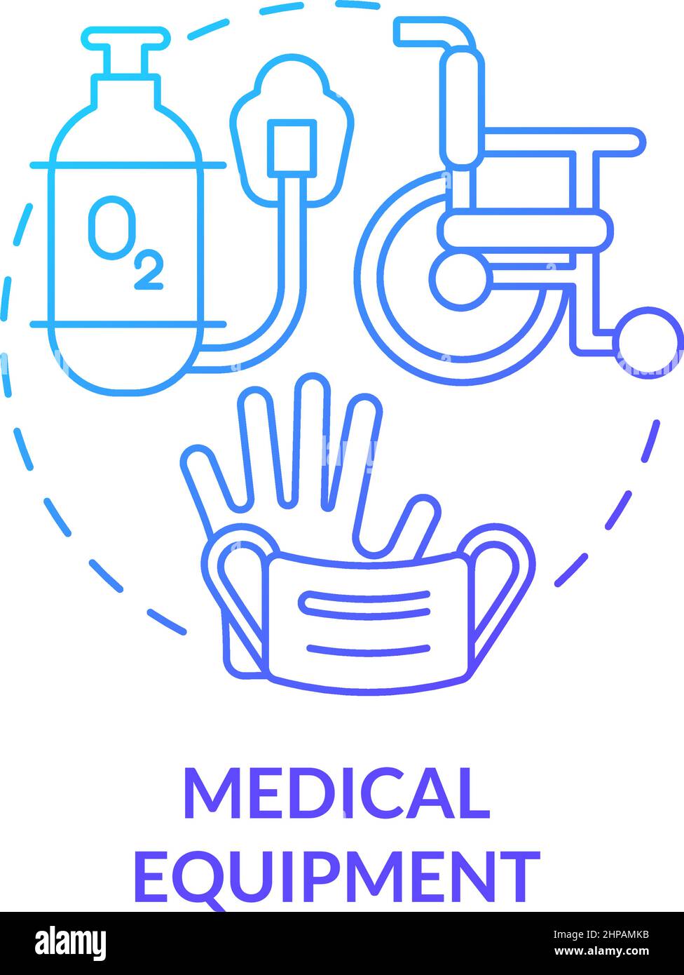 Medical equipment blue gradient concept icon Stock Vector