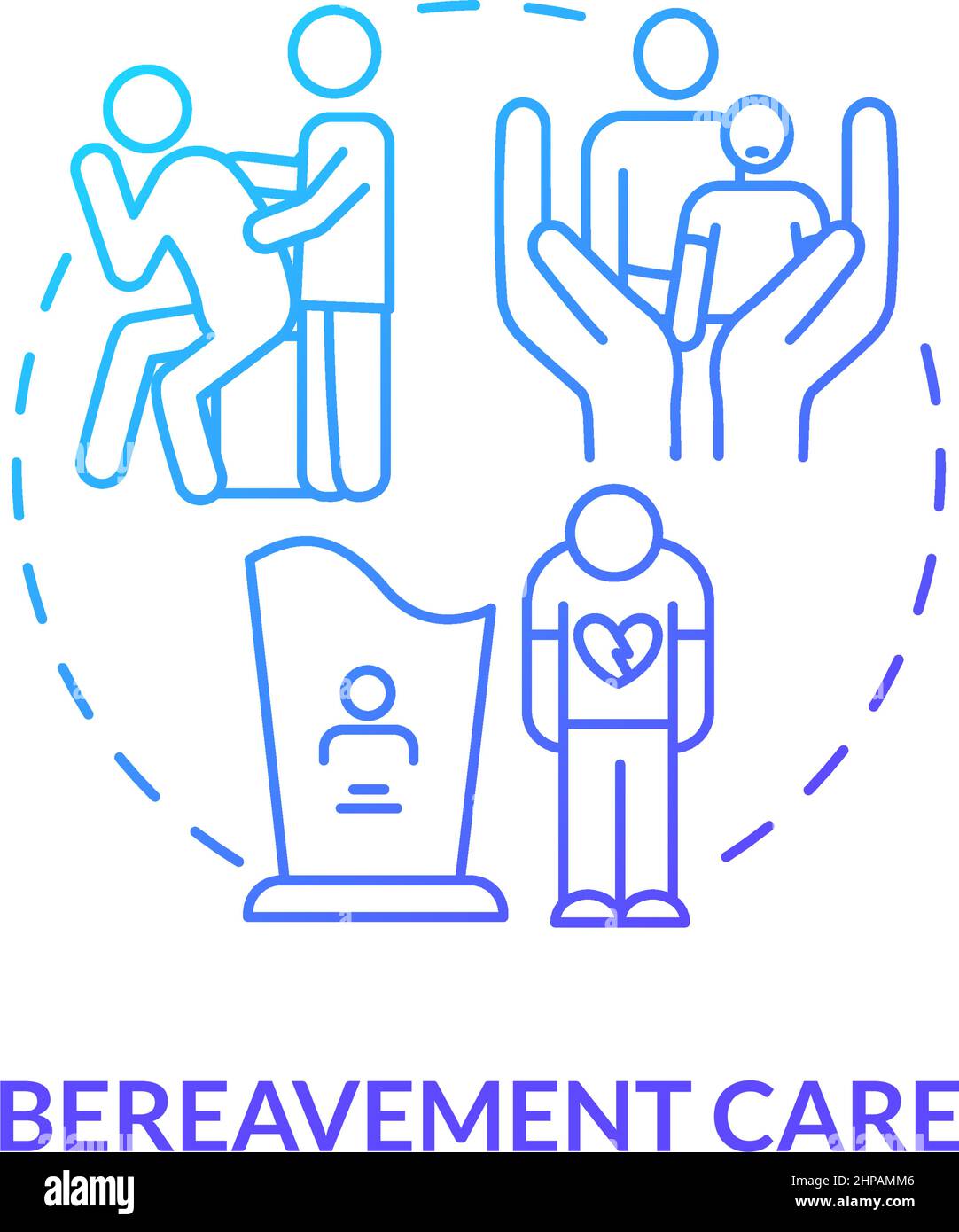 Bereavement care blue gradient concept icon Stock Vector