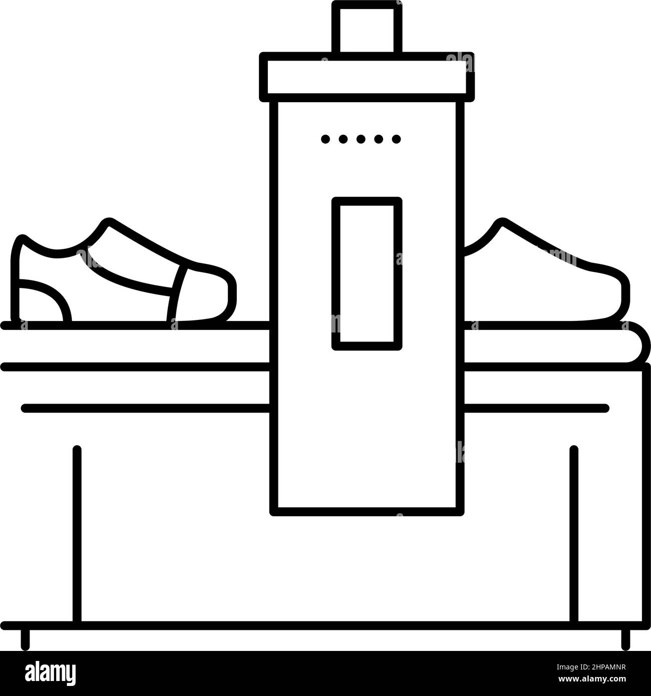 shoes making machine line icon vector illustration Stock Vector