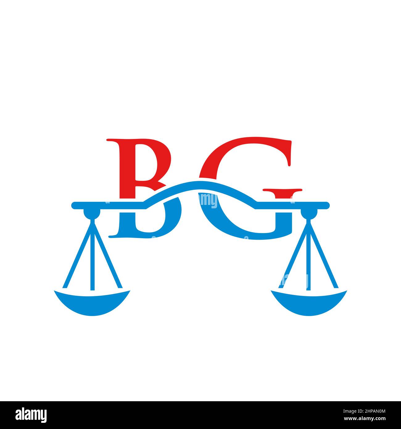Law Firm Letter BG Logo Design. Lawyer, Justice, Law Attorney, Legal, Lawyer Service, Law Office, Scale. Law Logo On BG Letter Sign Stock Vector