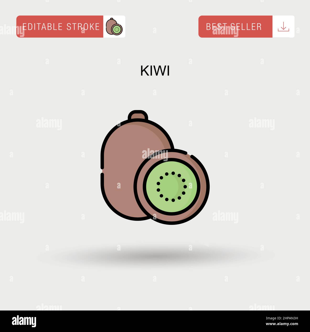 Kiwi Simple vector icon. Stock Vector