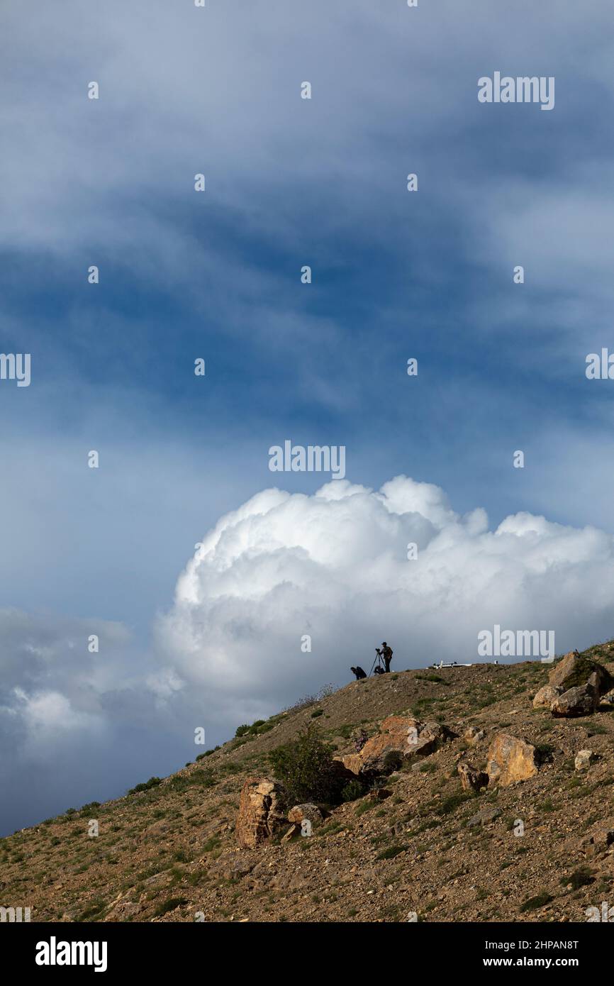Photographers searching Snow leopard at kibber village, Spiti Valley