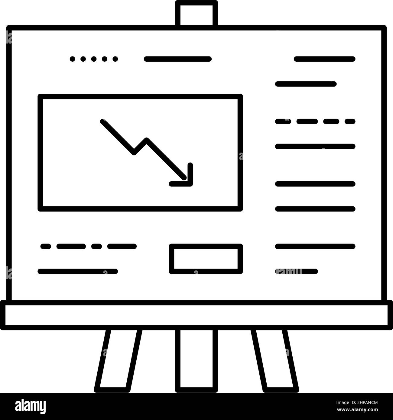 falling infographic presentation line icon vector illustration Stock ...