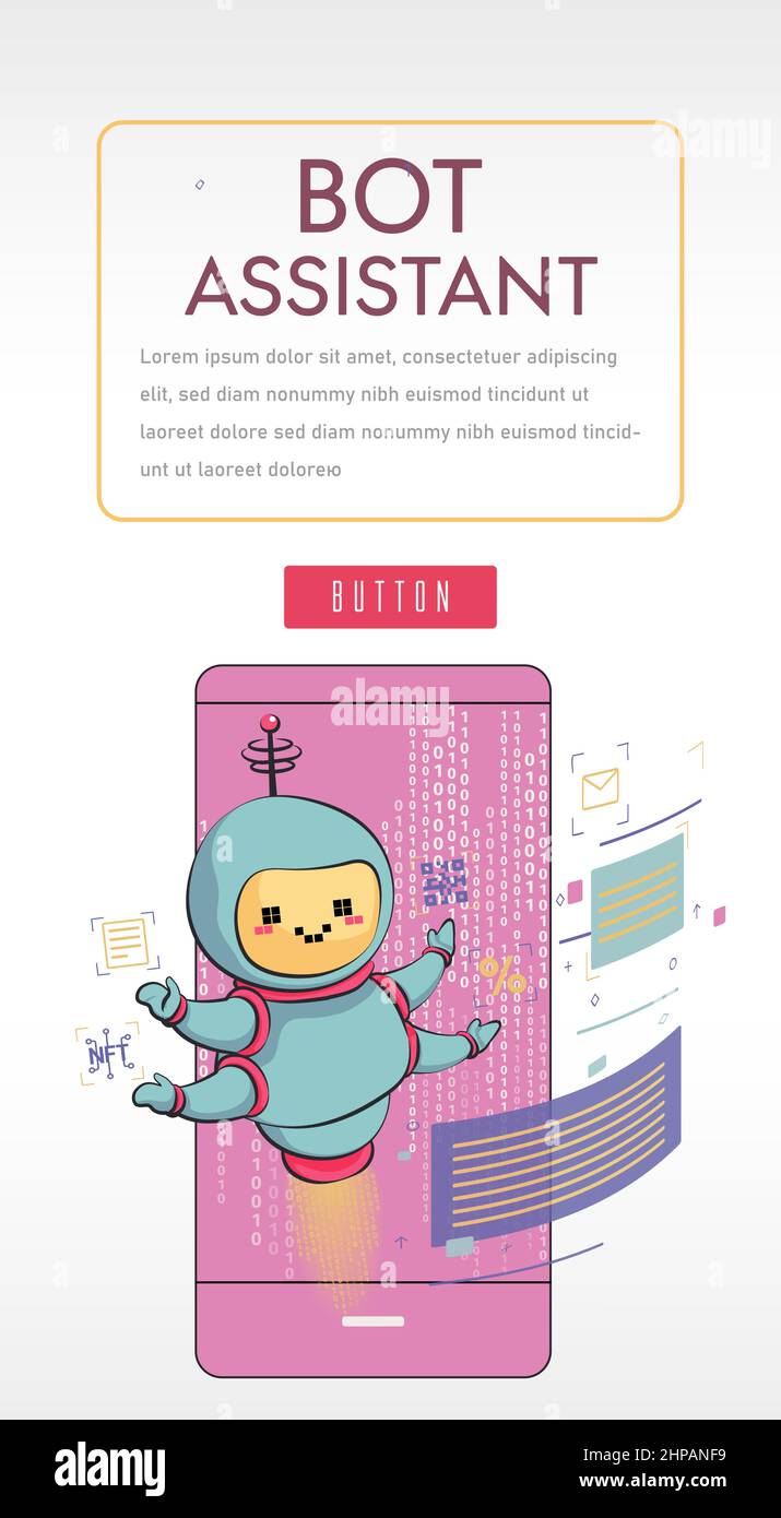 Artificial intelligence technology, smart chatbot. Machine learning. Chatbot artificial intelligence, artificial intelligence controls metaphors. Stock Vector
