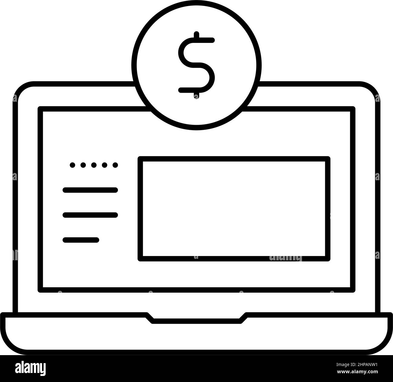 finance internet working line icon vector illustration Stock Vector ...