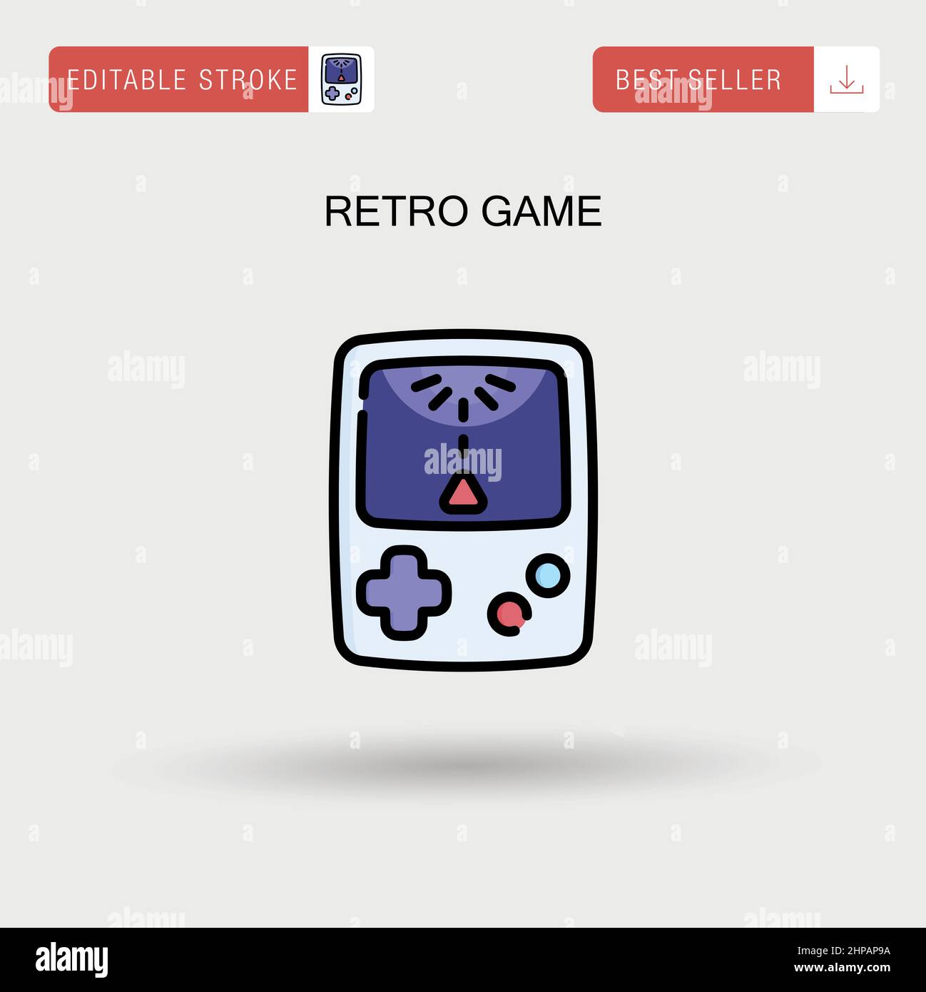 Retro game Simple vector icon. Stock Vector