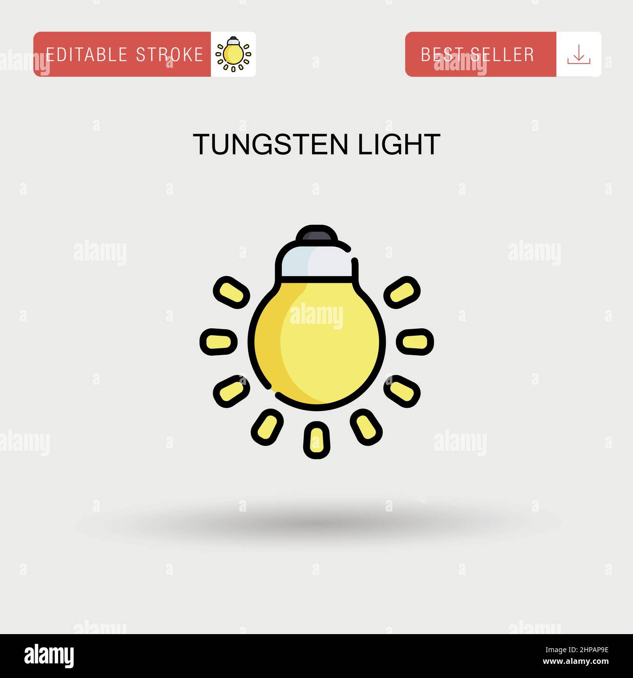 Tungsten light Simple vector icon. Stock Vector