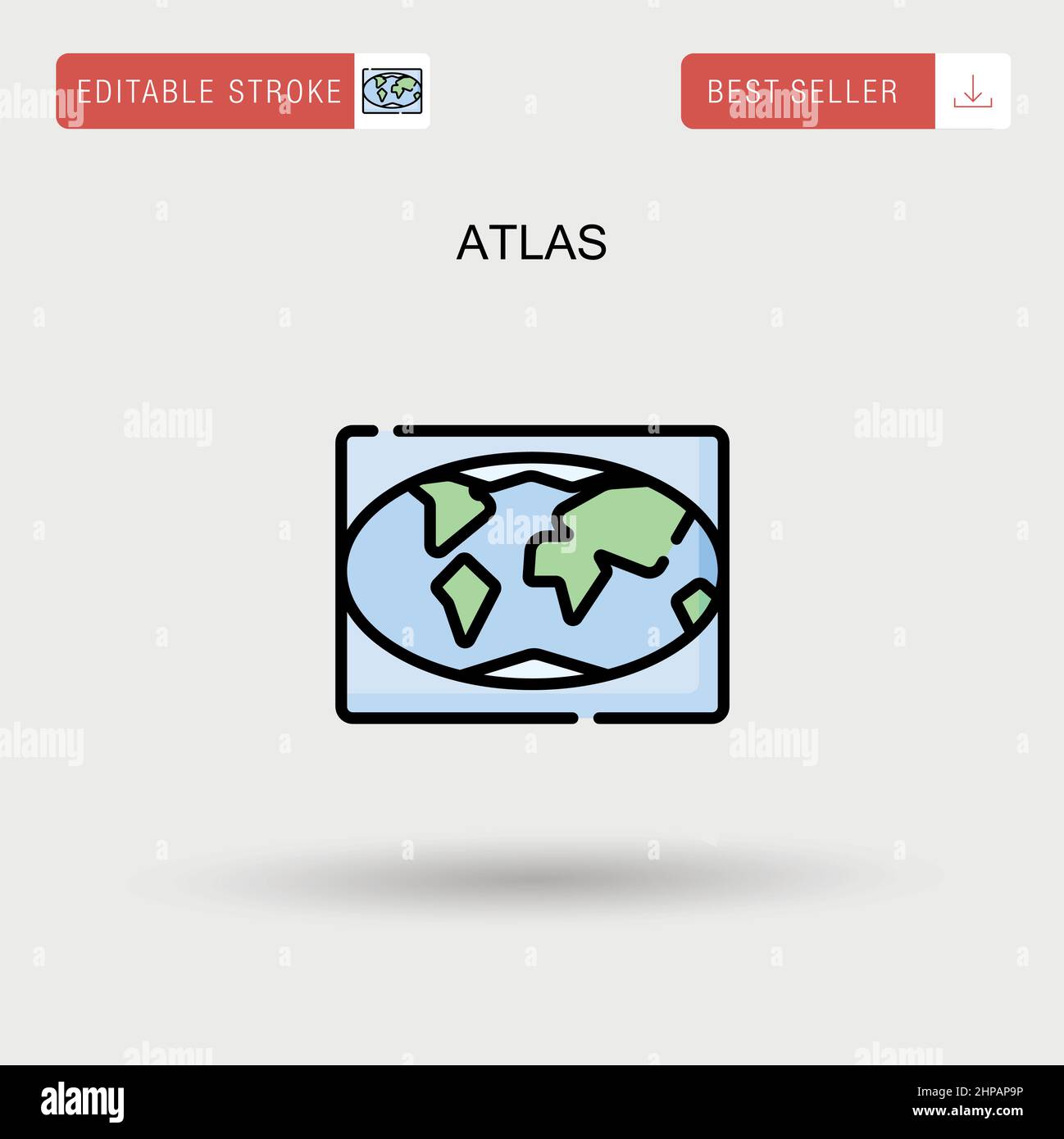 Atlas Simple vector icon. Stock Vector