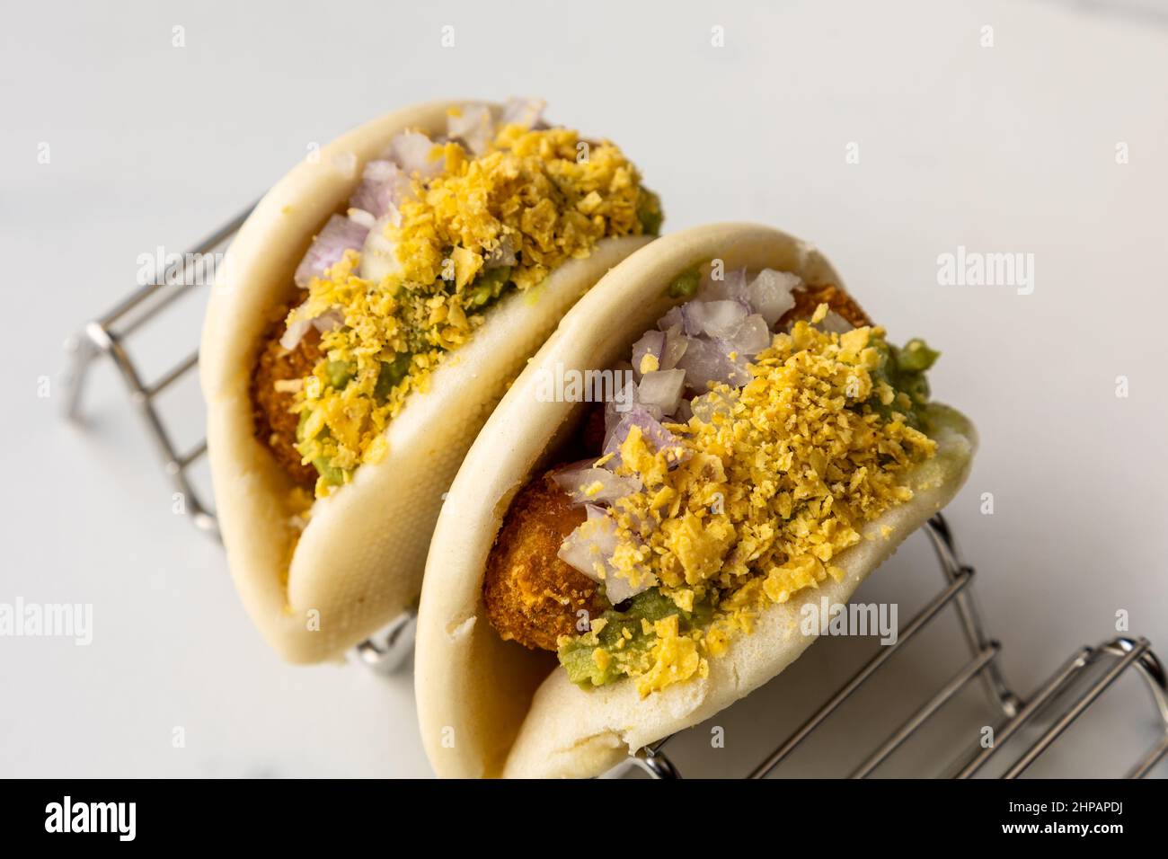 Closeup picture of two baos Stock Photo