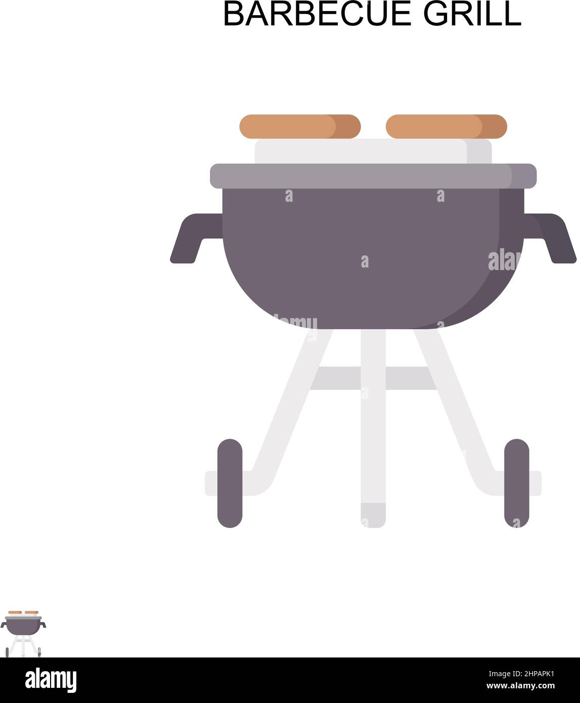 Barbecue grill Simple vector icon. Illustration symbol design template for web mobile UI element. Stock Vector