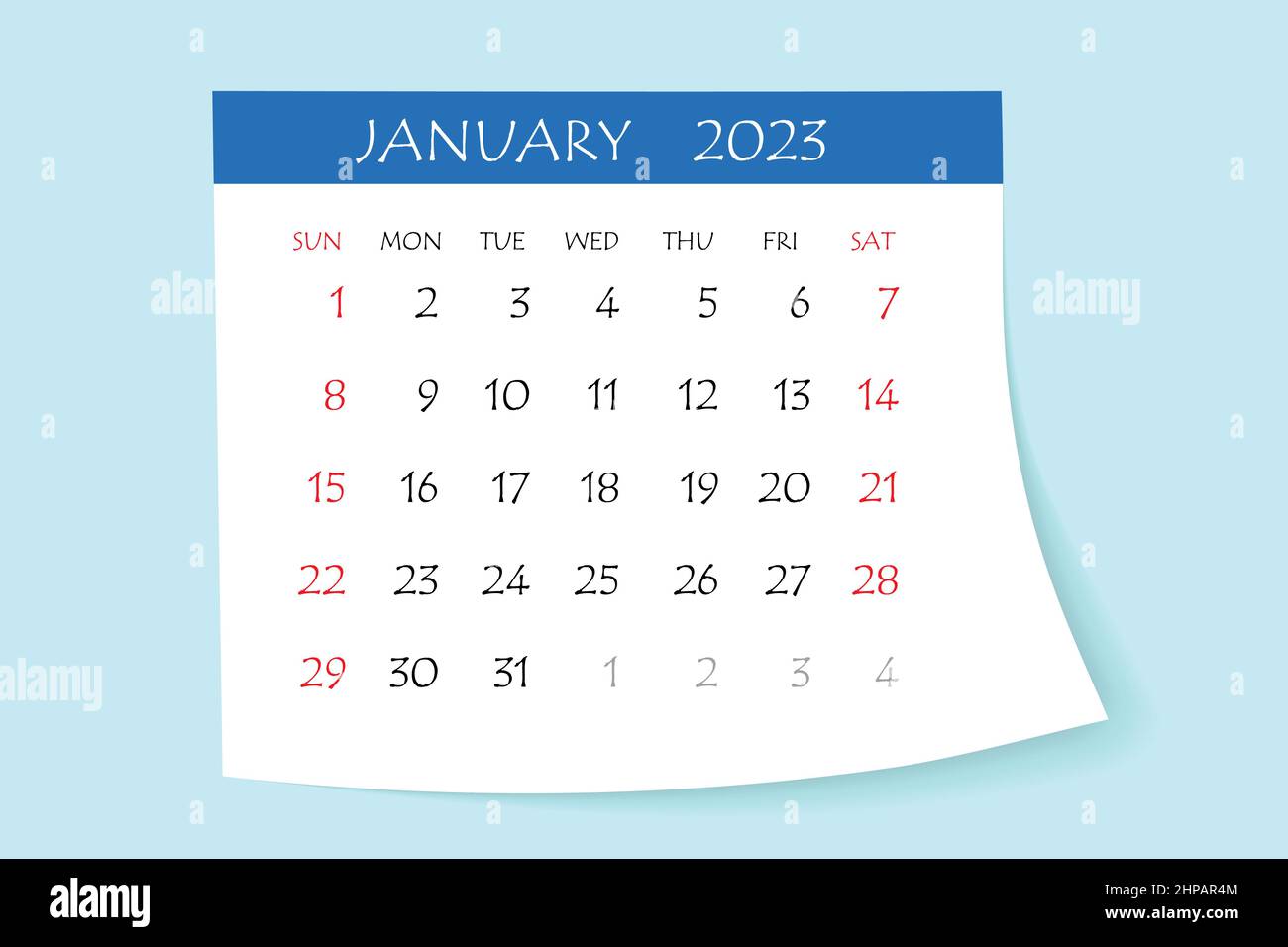 January 2023 calendar planner. Corporate week. Template layout, 12 months  yearly, white background. Simple design for business brochure, flyer, print  Stock Vector Image & Art - Alamy
