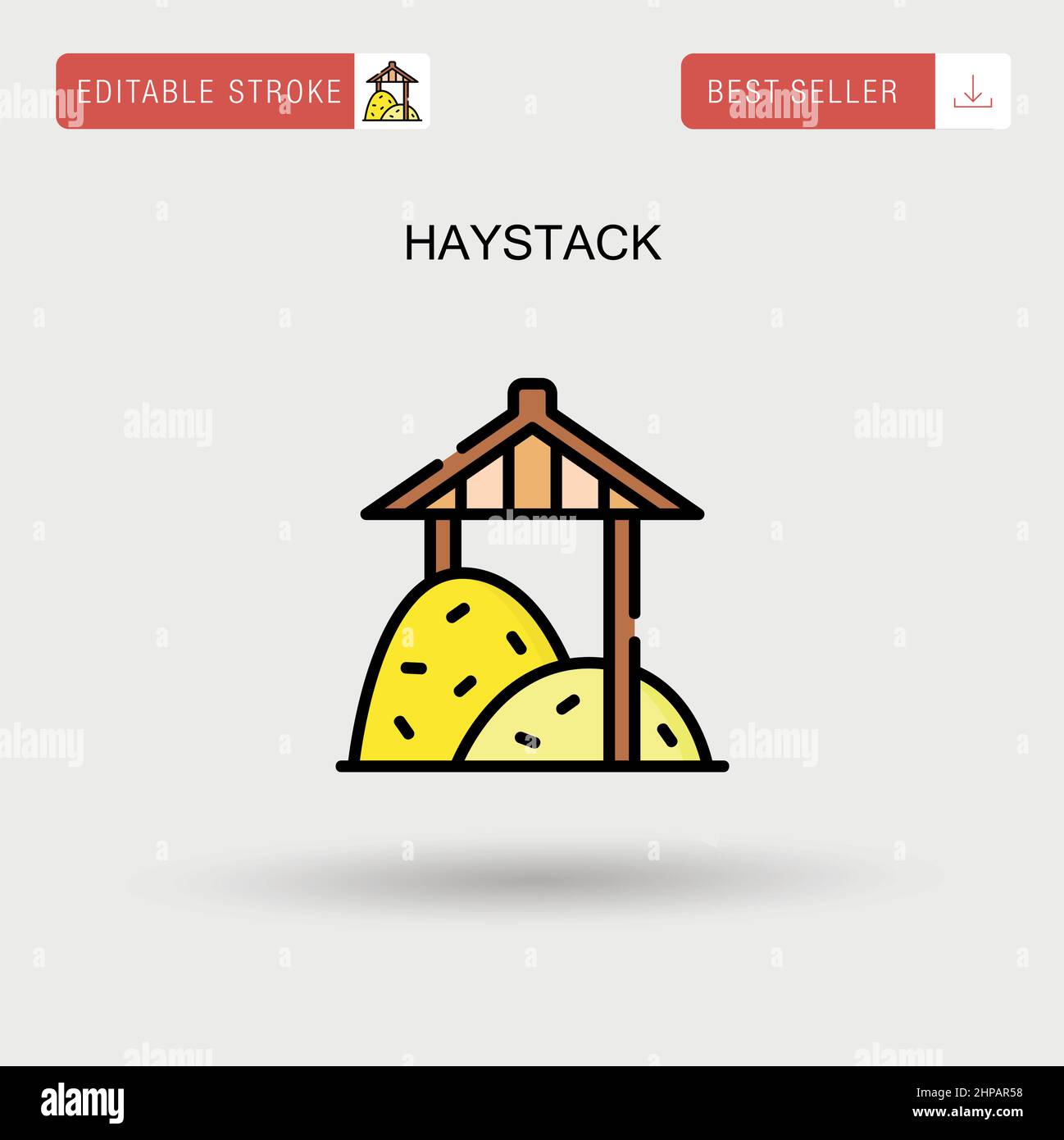 Haystack Simple vector icon. Stock Vector