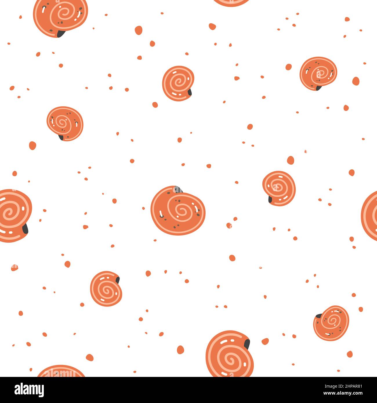 Pink seashells on a white background. Vector Seamless pattern Stock Vector