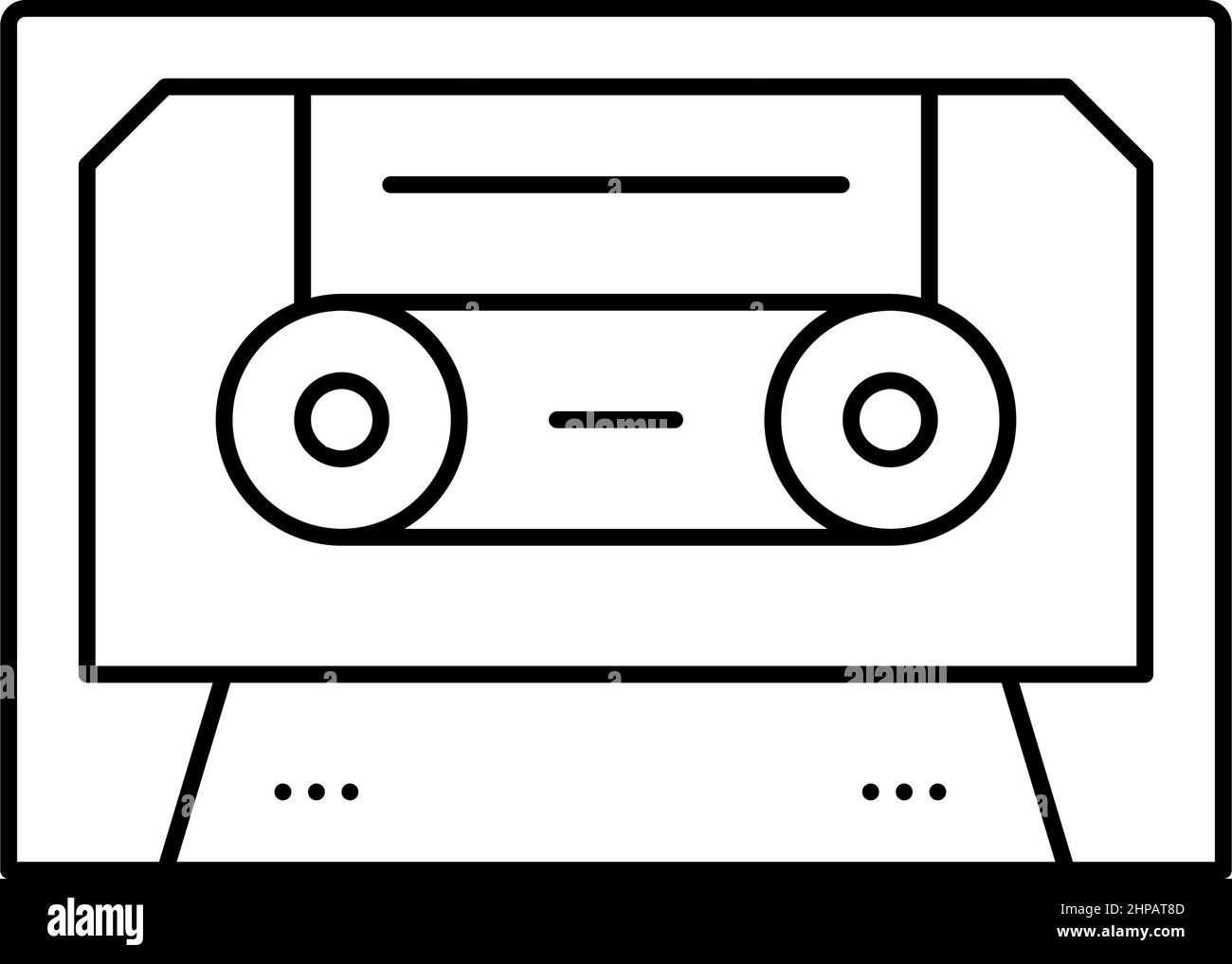 audio casette line icon vector illustration sign Stock Vector Image ...