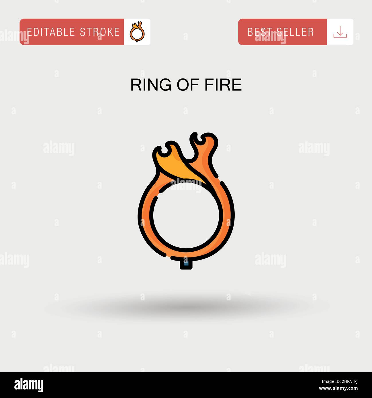 Ring of fire Simple vector icon. Stock Vector