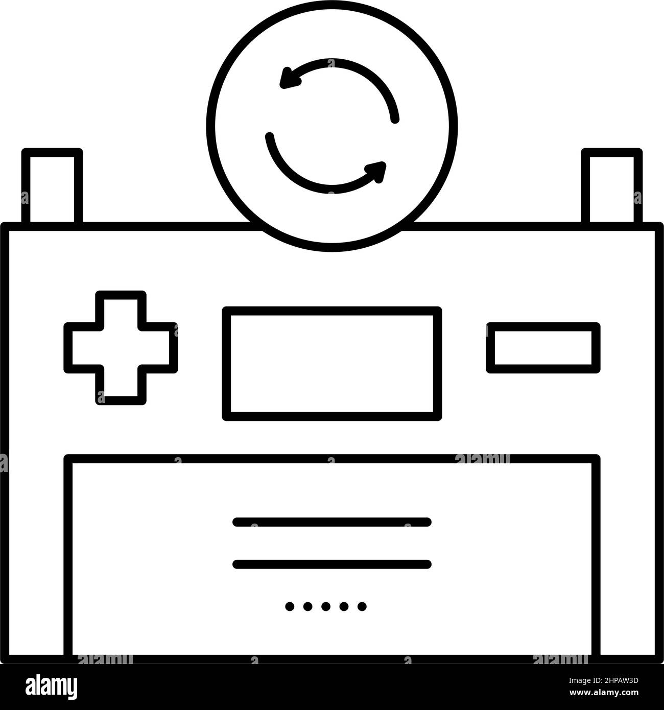 battery replacement line icon vector isolated illustration Stock Vector