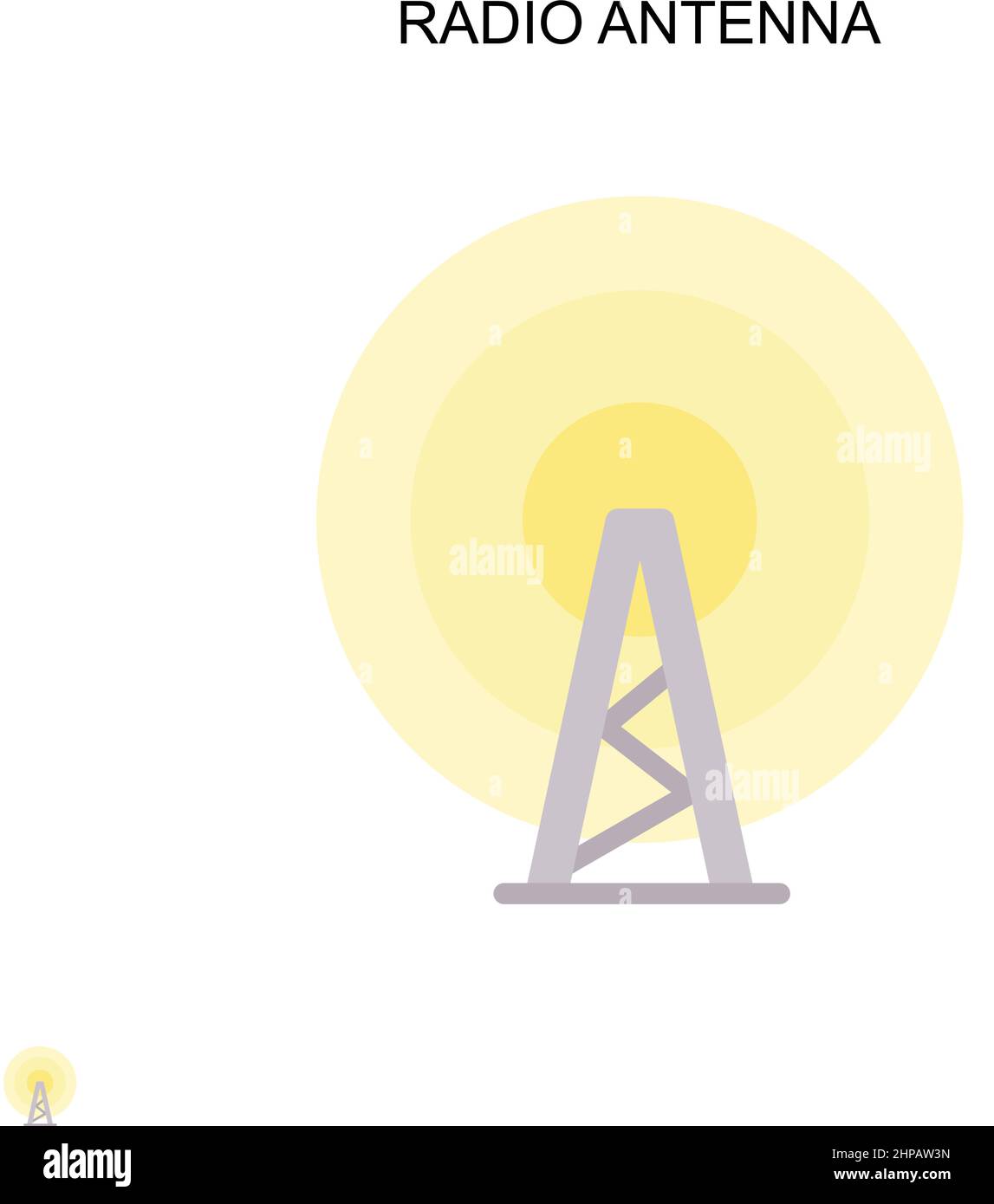 Radio antenna Simple vector icon. Illustration symbol design template for web mobile UI element. Stock Vector