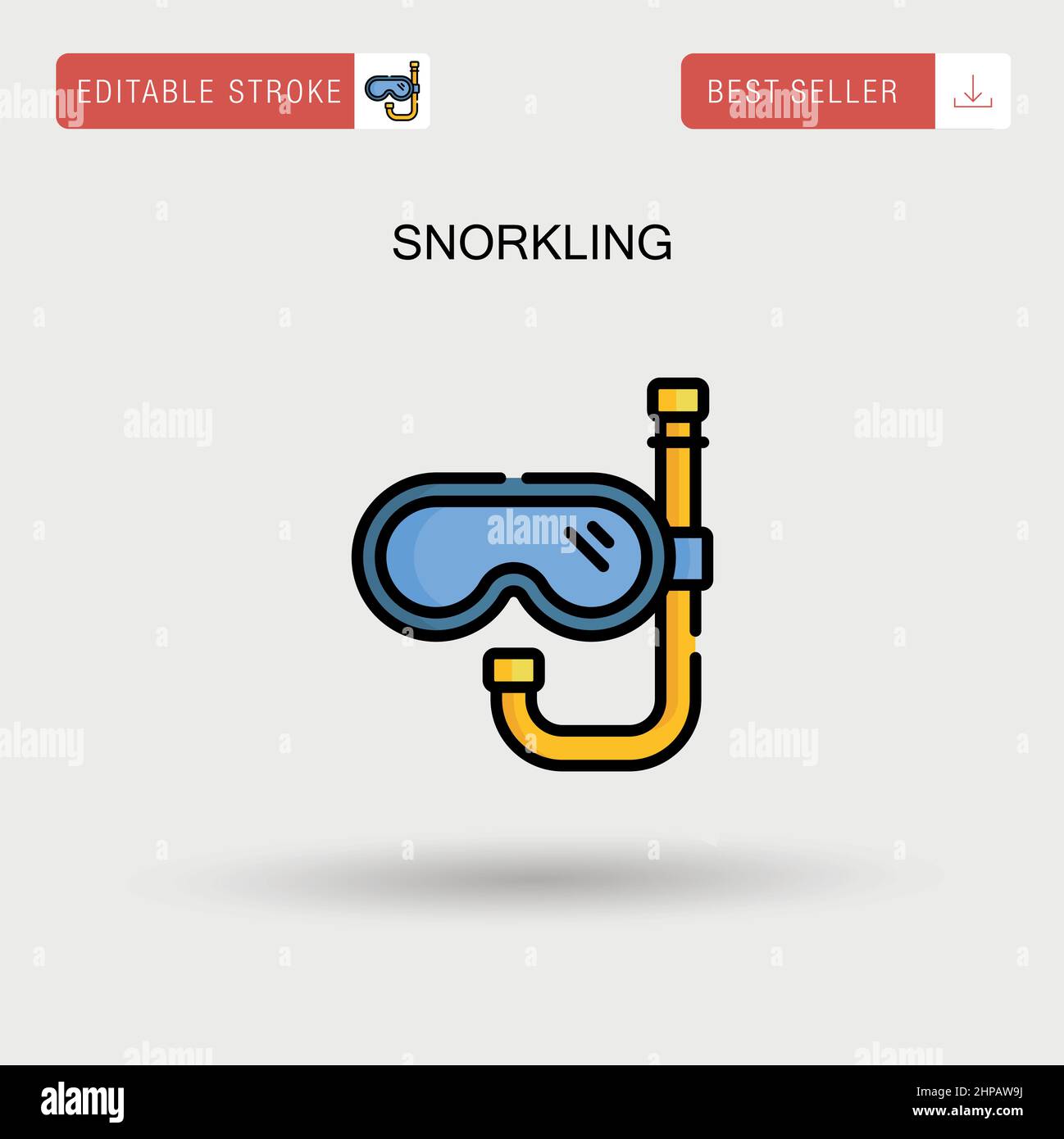 Snorkling Simple vector icon. Stock Vector
