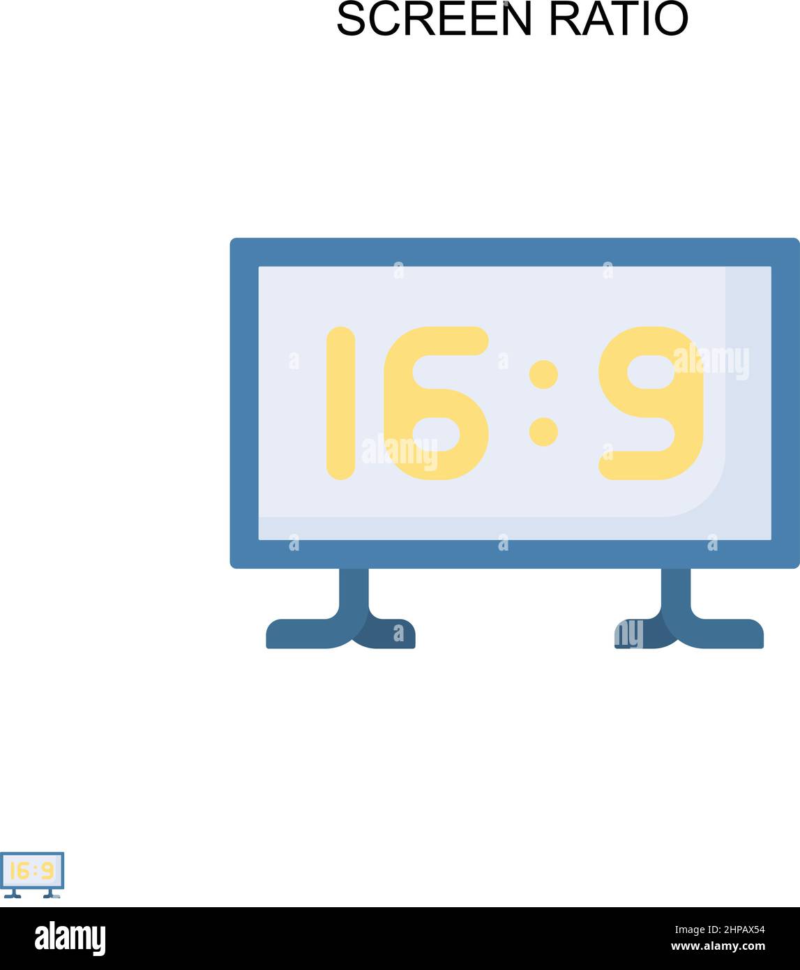 Screen ratio Simple vector icon. Illustration symbol design template for web mobile UI element. Stock Vector