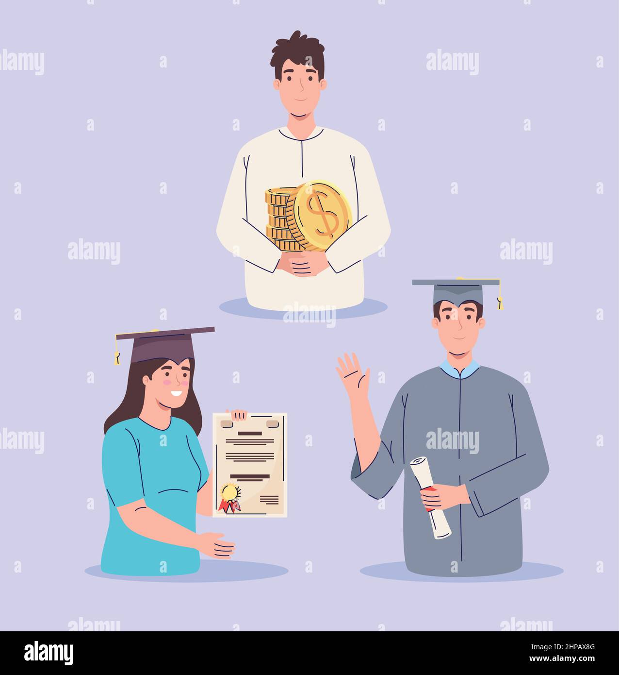 icons student loans or scholarship Stock Vector