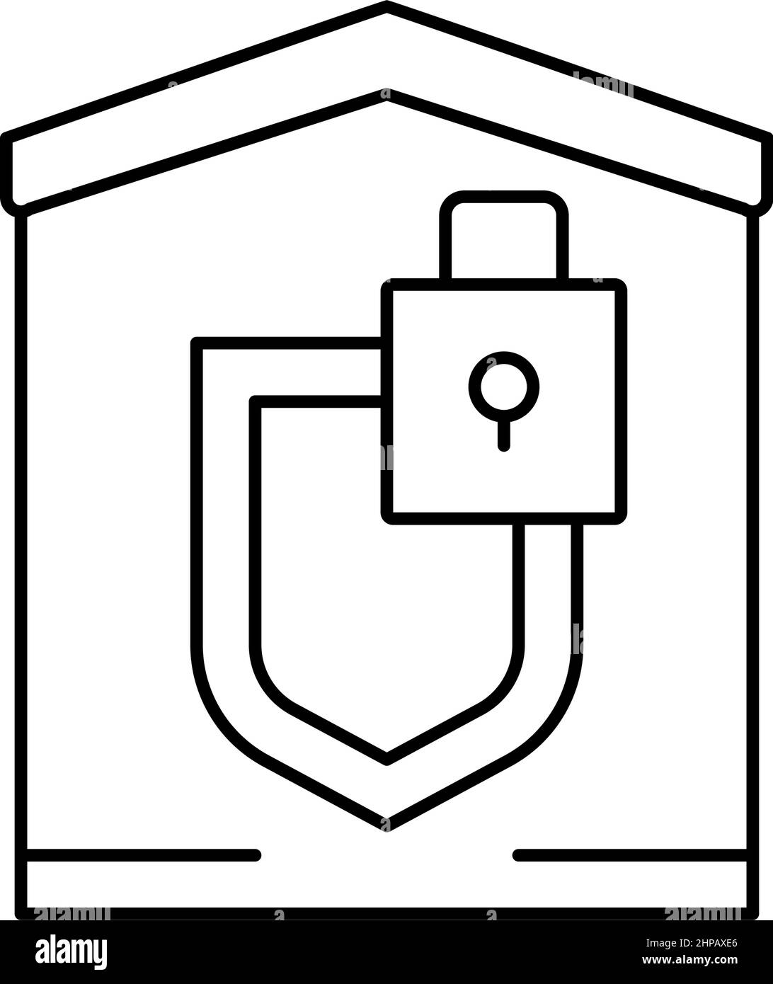 building padlock security line icon vector isolated illustration Stock ...