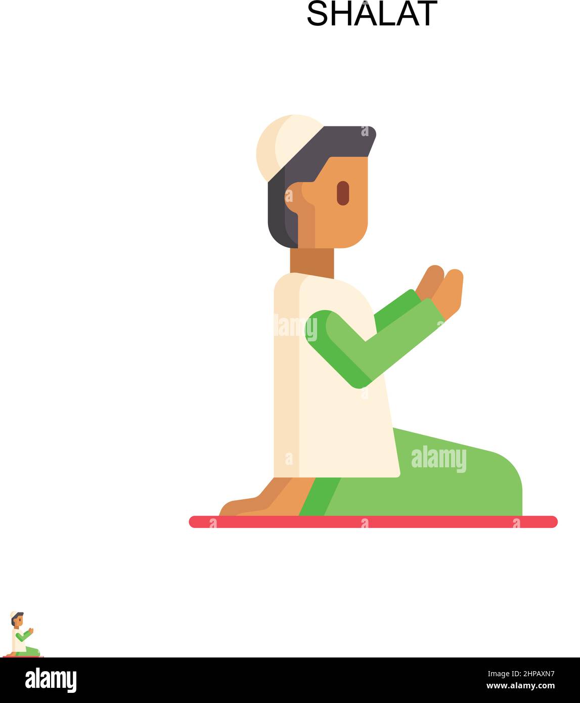 Shalat Simple vector icon. Illustration symbol design template for web mobile UI element. Stock Vector