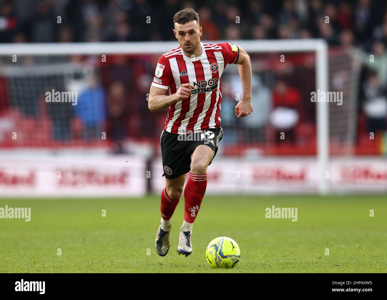 Sheffield, England, 19th February 2022.  Jack Robinson of Sheffield Utd during the Sky Bet Championship match at Bramall Lane, Sheffield. Picture credit should read: Darren Staples / Sportimage Stock Photo