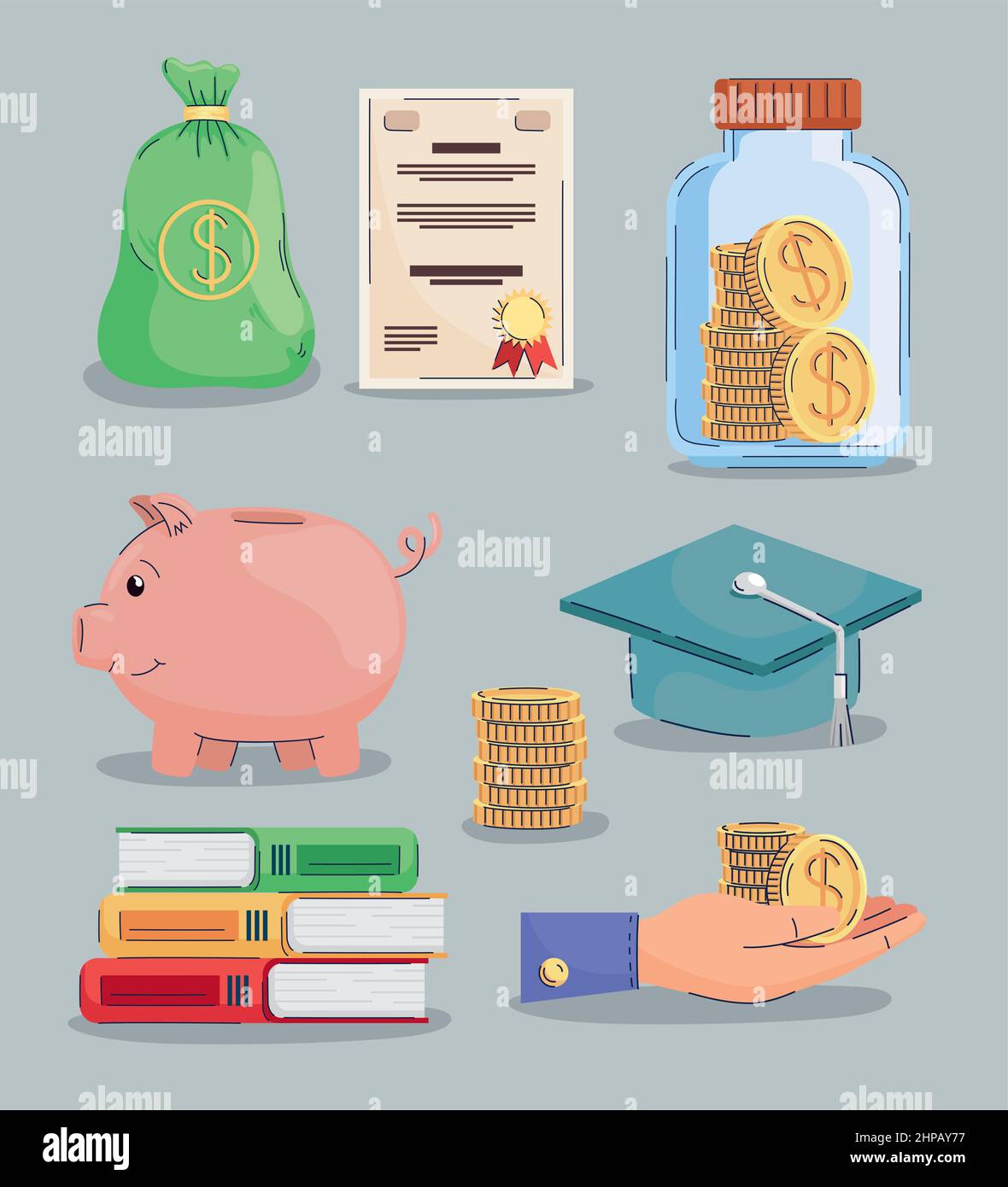 icons loans and scholarship Stock Vector