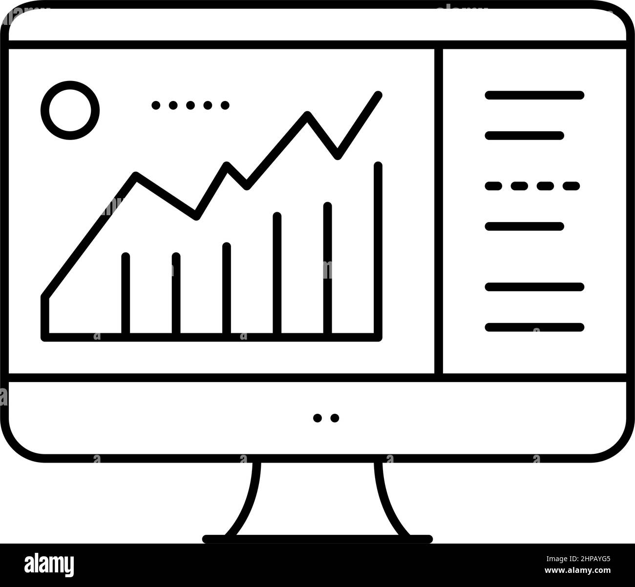 infographic on computer display line icon vector illustration Stock ...