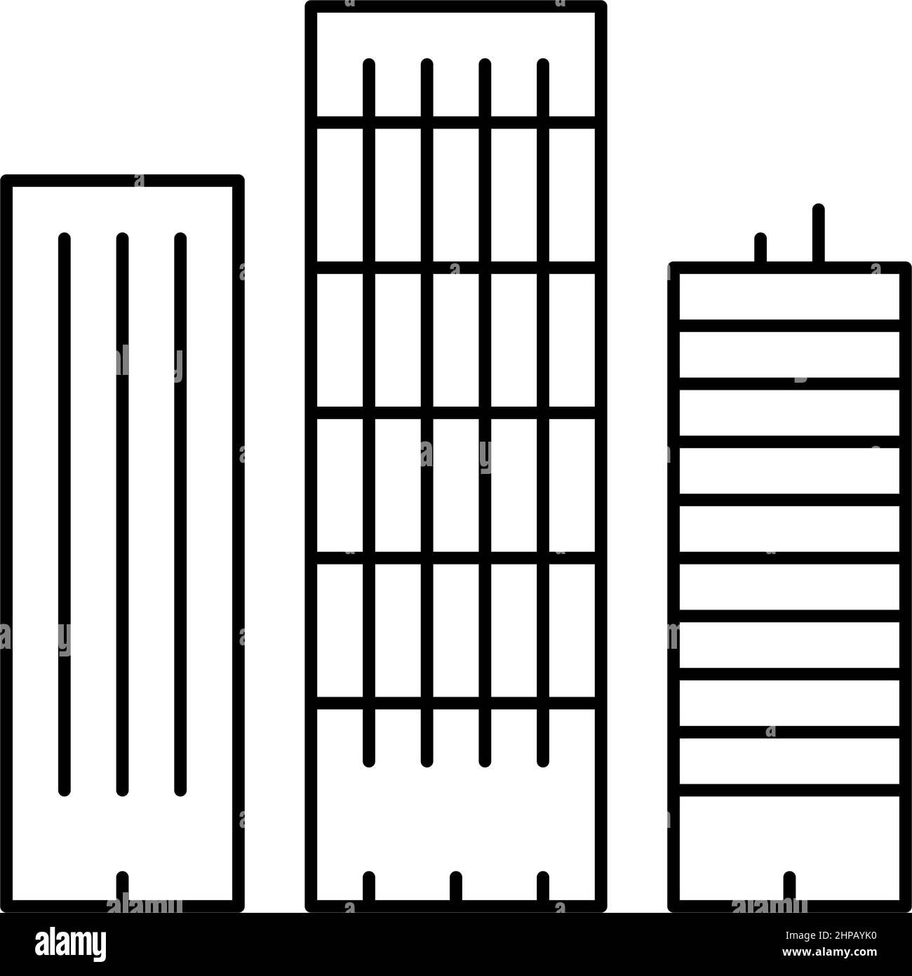 skyscraper buildings line icon vector illustration Stock Vector Image ...