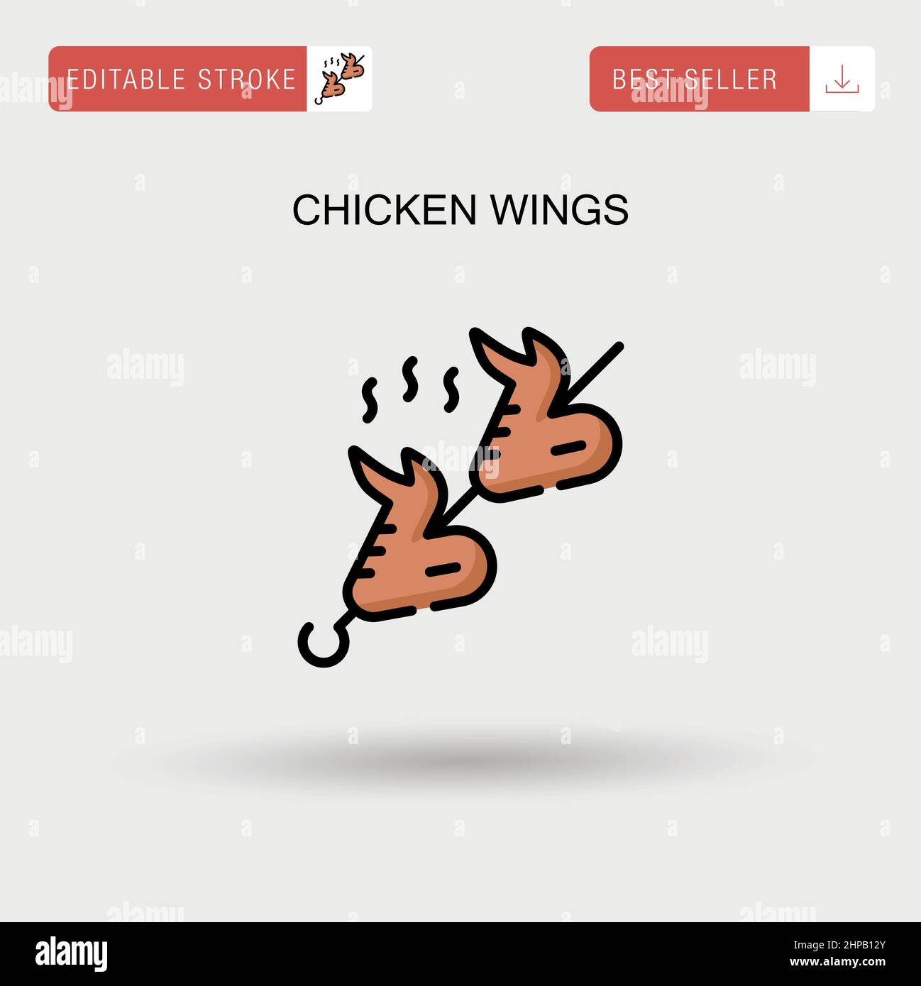 Chicken wings Simple vector icon. Stock Vector