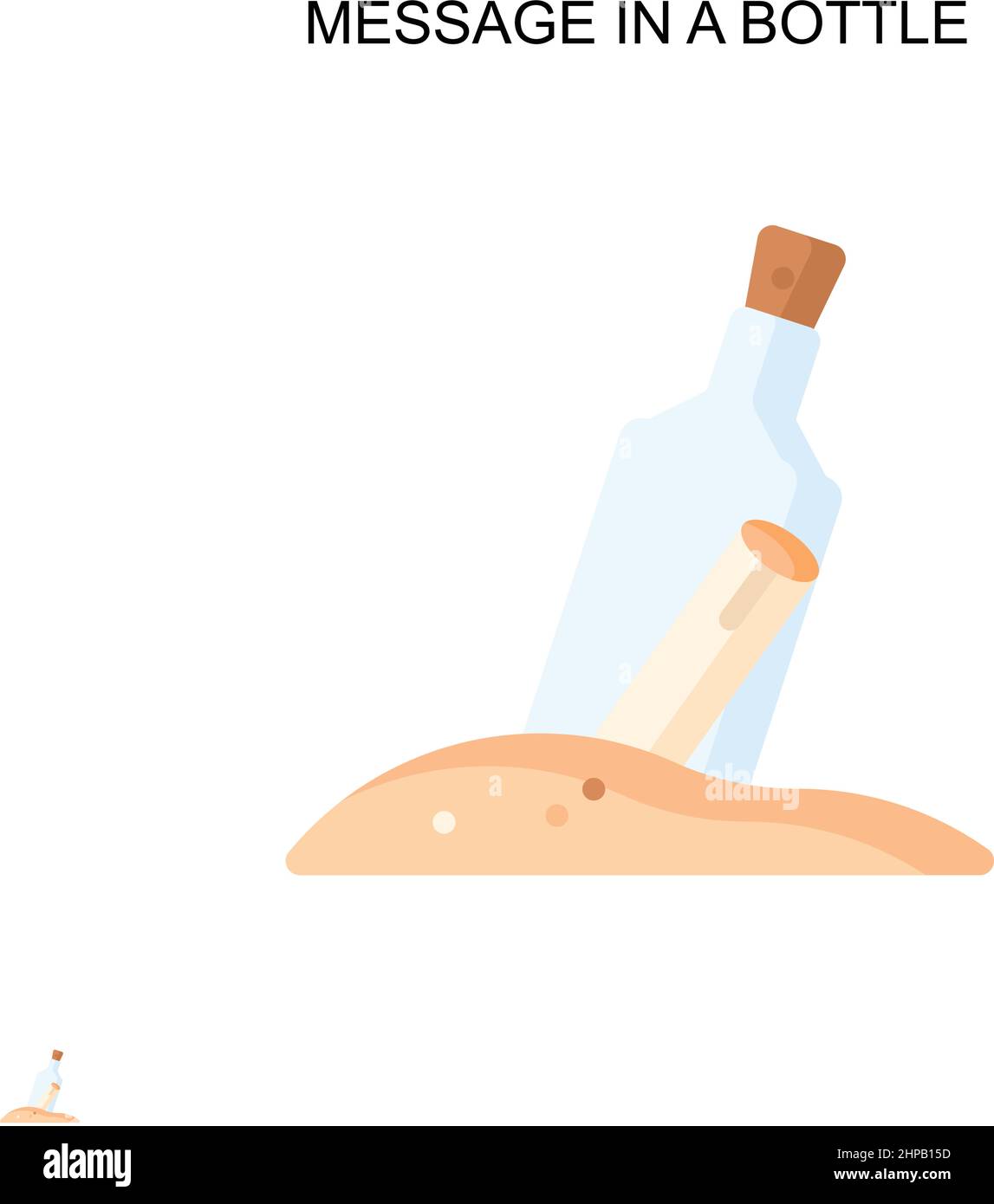 Message in a bottle Simple vector icon. Illustration symbol design template for web mobile UI element. Stock Vector