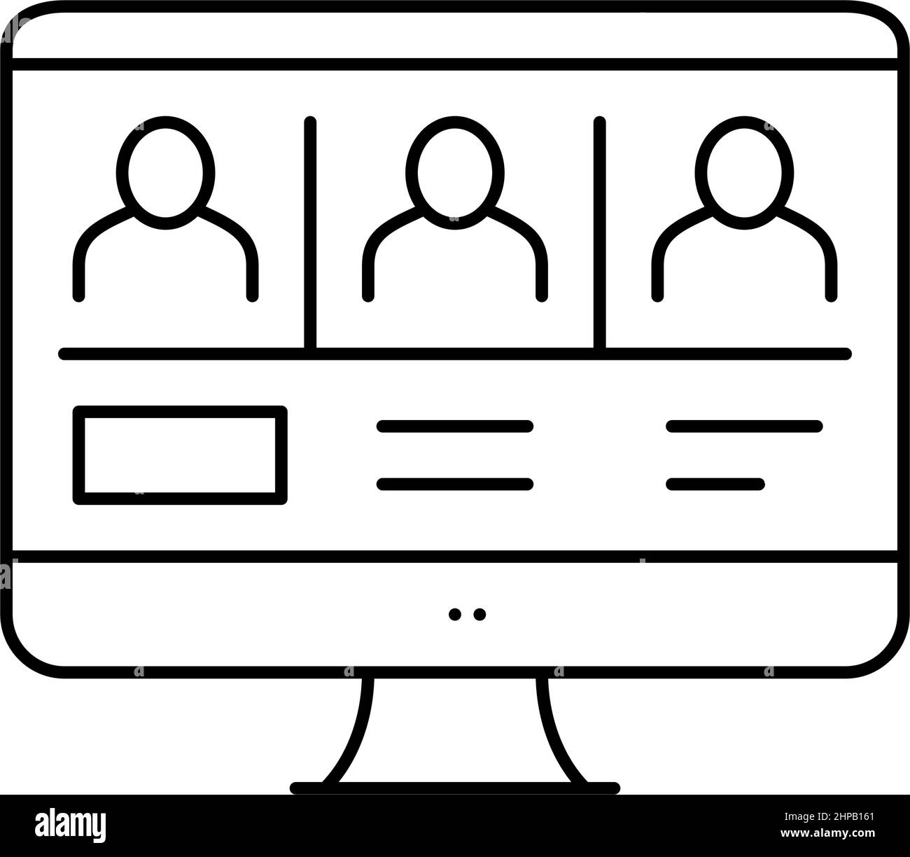 online meeting line icon vector black illustration Stock Vector Image ...