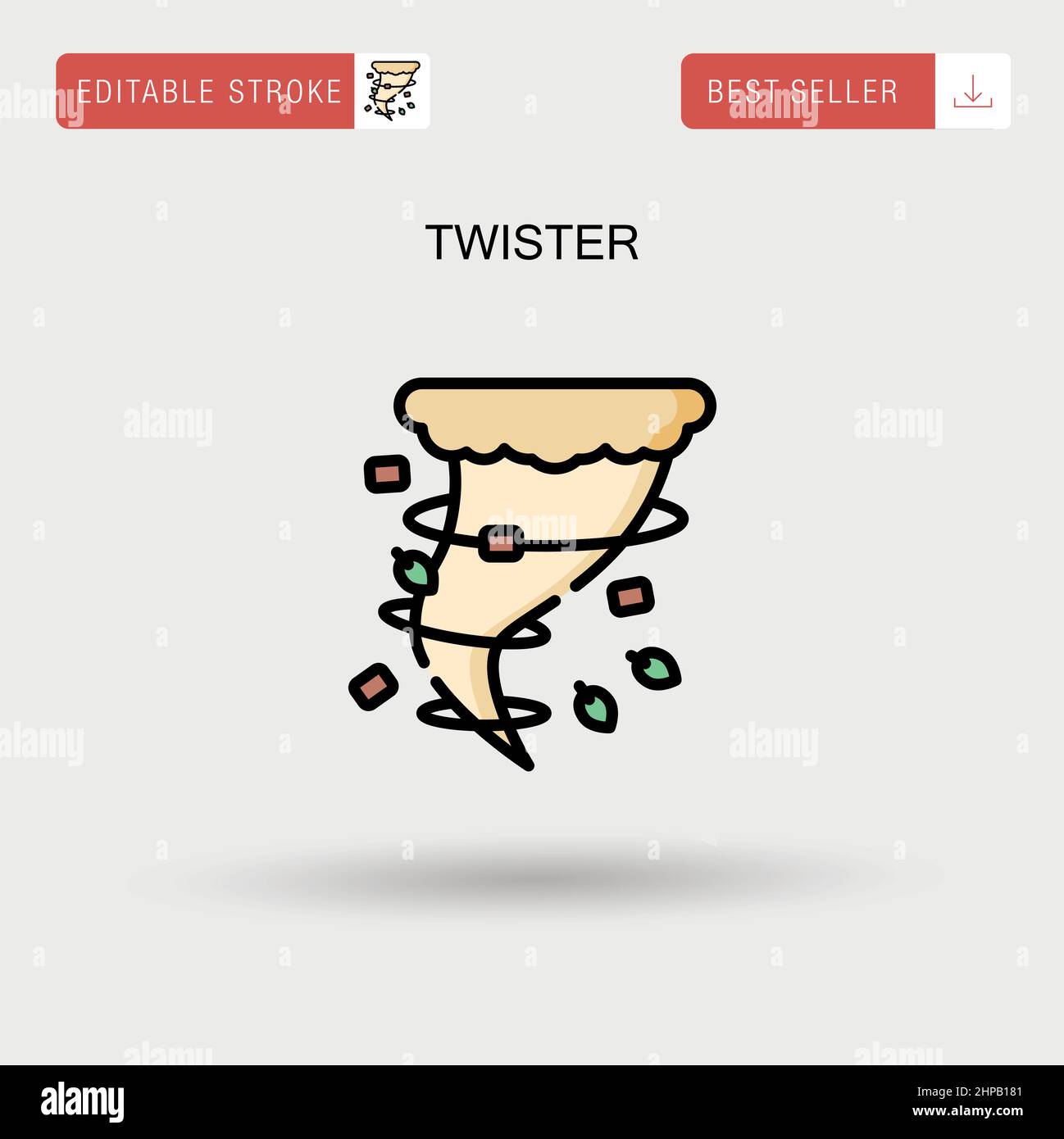 Twister Simple vector icon. Stock Vector