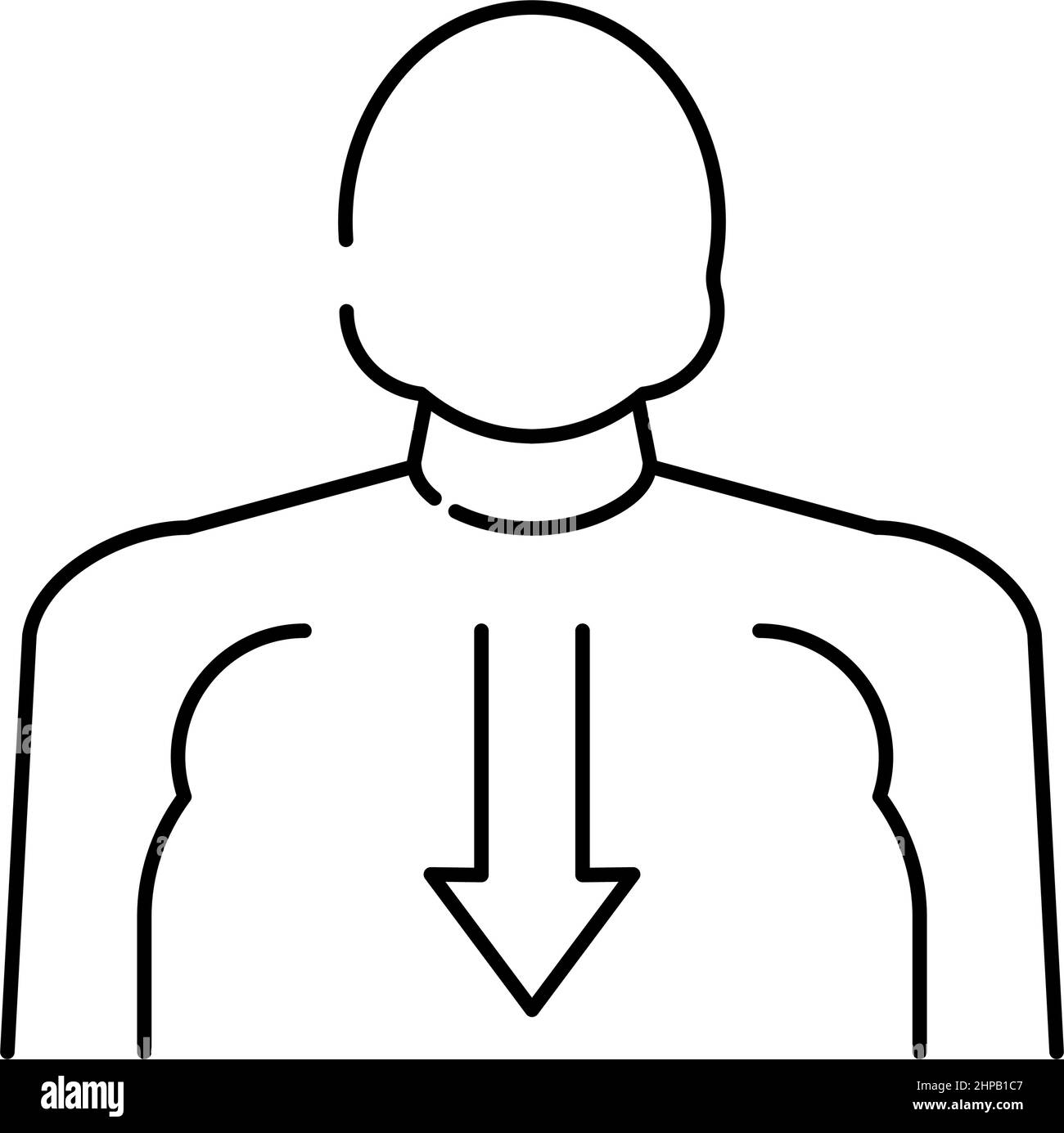 bulimia psychological problems line icon vector illustration Stock ...