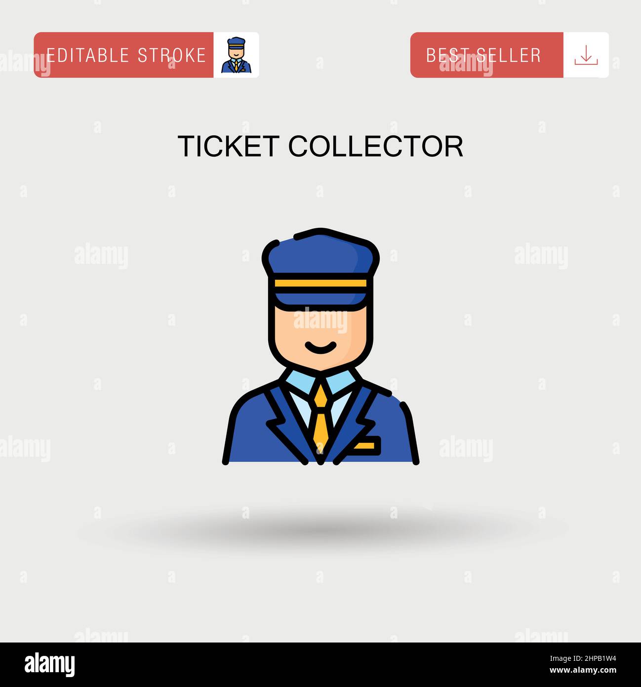 Ticket collector Simple vector icon. Stock Vector