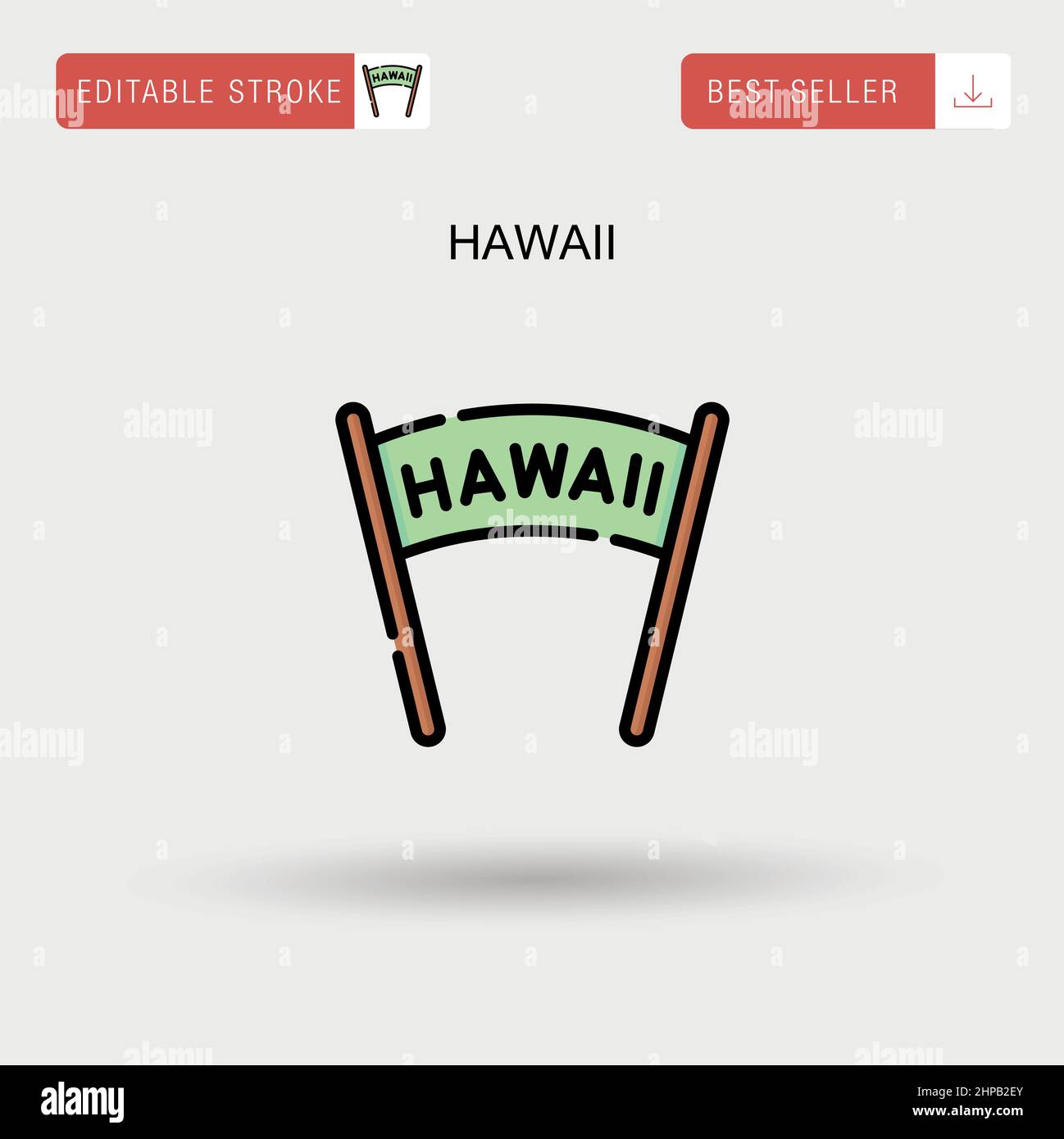 Hawaii Simple vector icon. Stock Vector