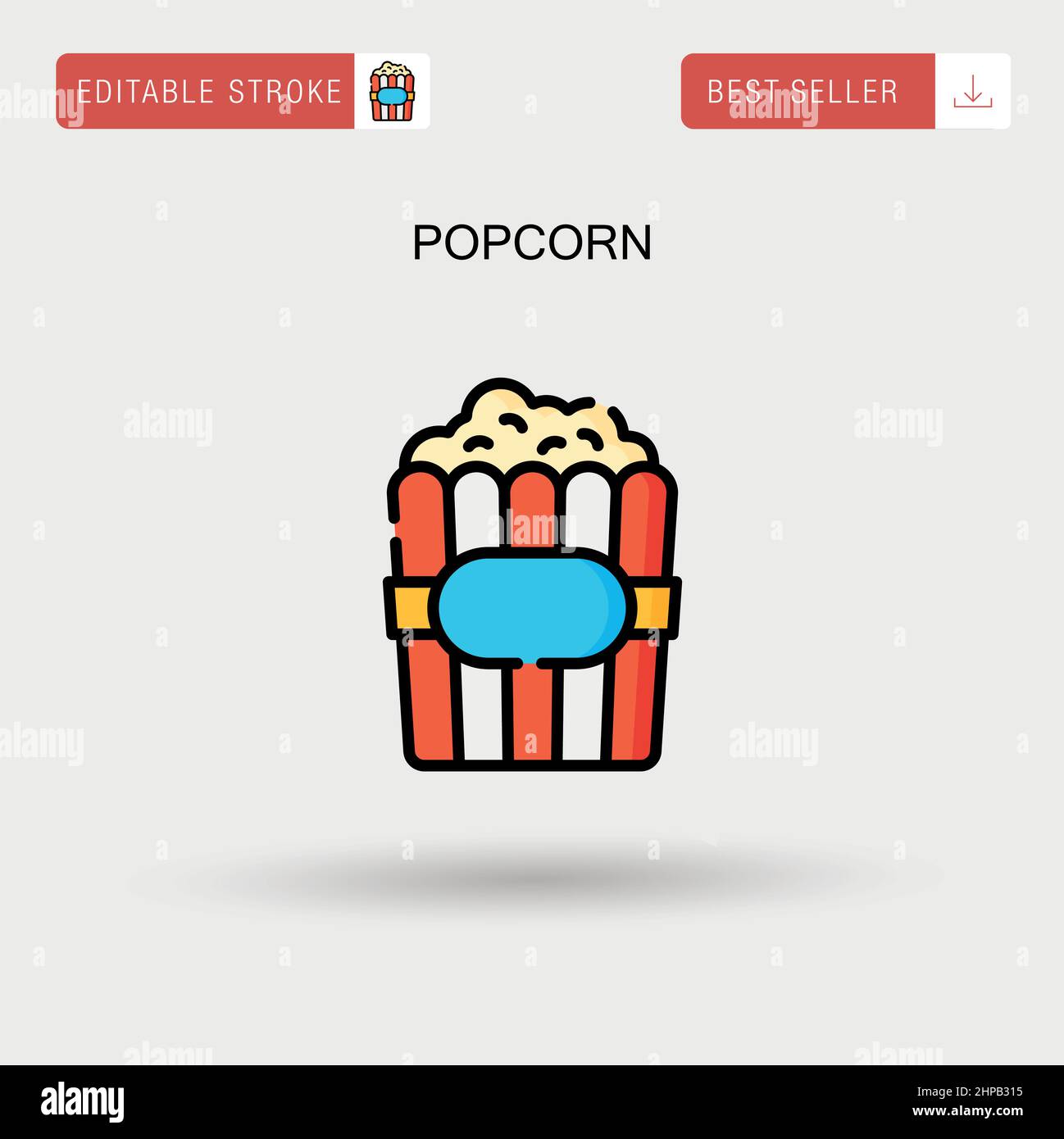 Popcorn Simple vector icon Stock Vector Image & Art - Alamy