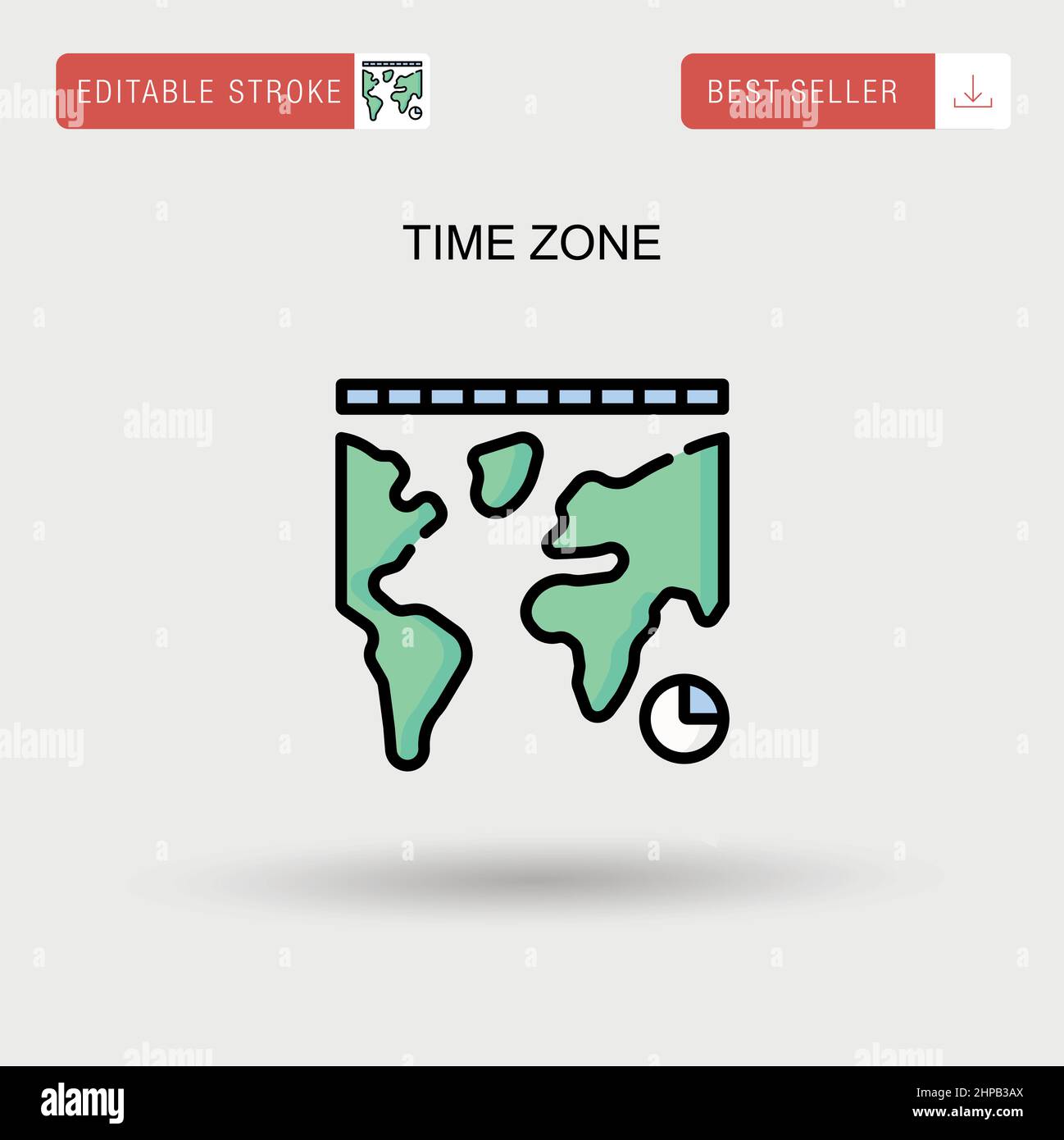 Time zone Simple vector icon. Stock Vector