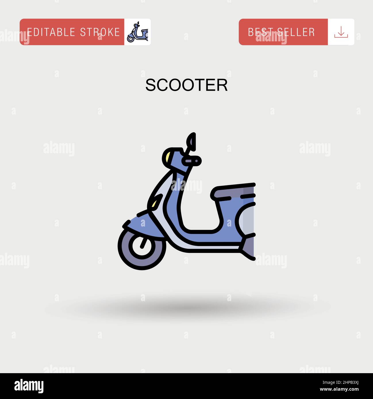 Scooter Simple vector icon. Stock Vector