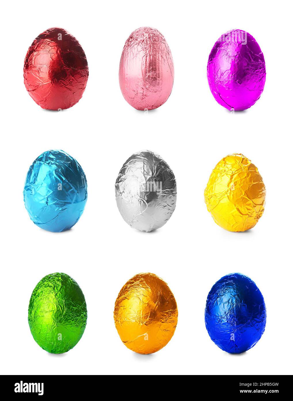 Set of colorful chocolate Easter eggs isolated on white Stock Photo - Alamy